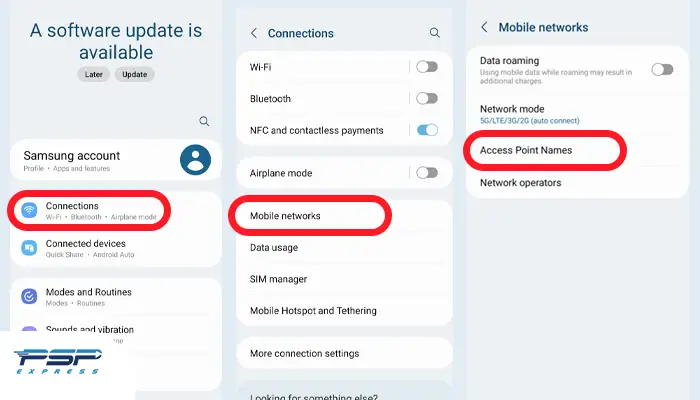 تنظیمات اینترنت ایرانسل سامسونگ