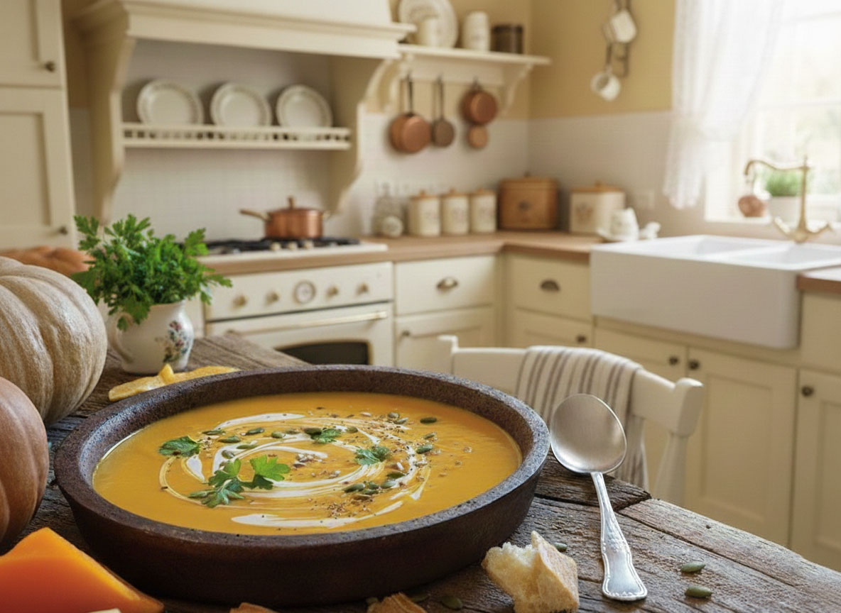 شوربای کدو حلوایی؛ غذای ساده و ارزان برای شام.