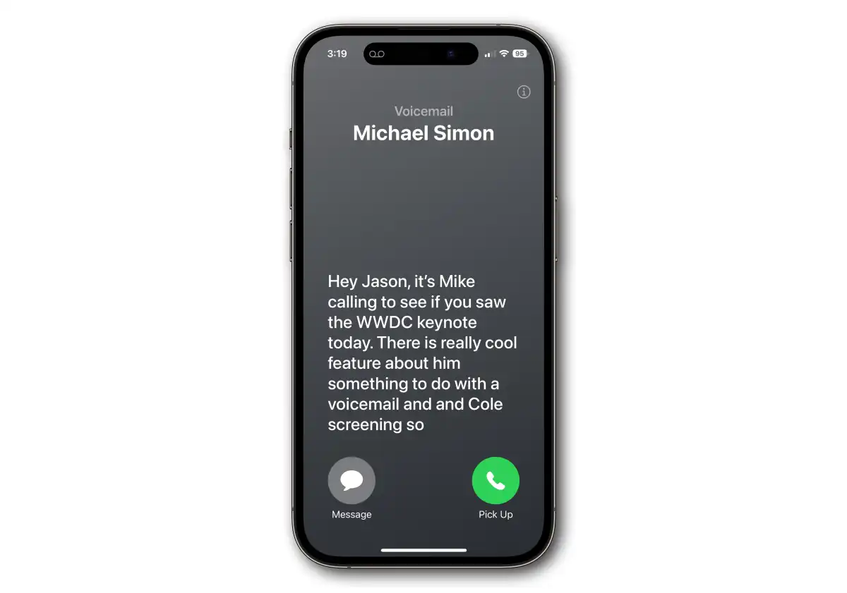 قابلیت قابلیت Live Voicemail در آپدیت ios 17