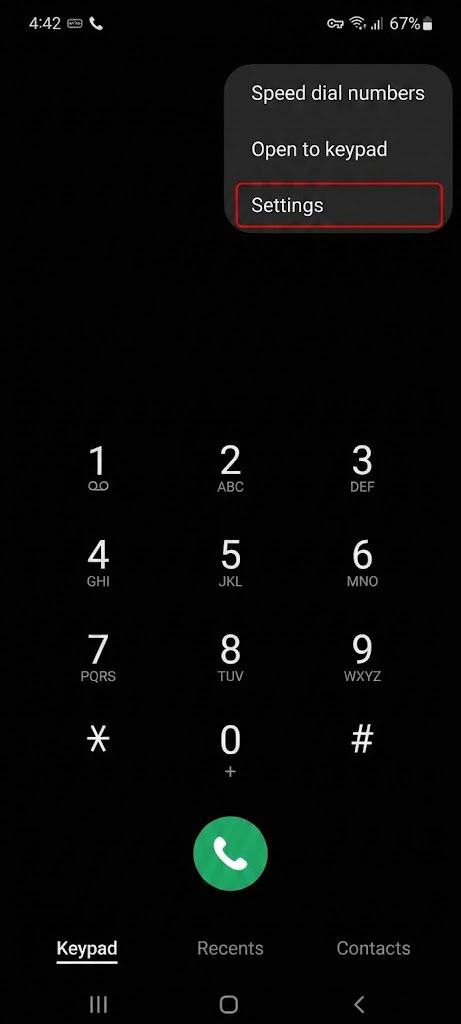 ورود به مرحله Settings (تنظیمات) برای فعالسازی کد دایورت ایرانسل در گوشی اندروید