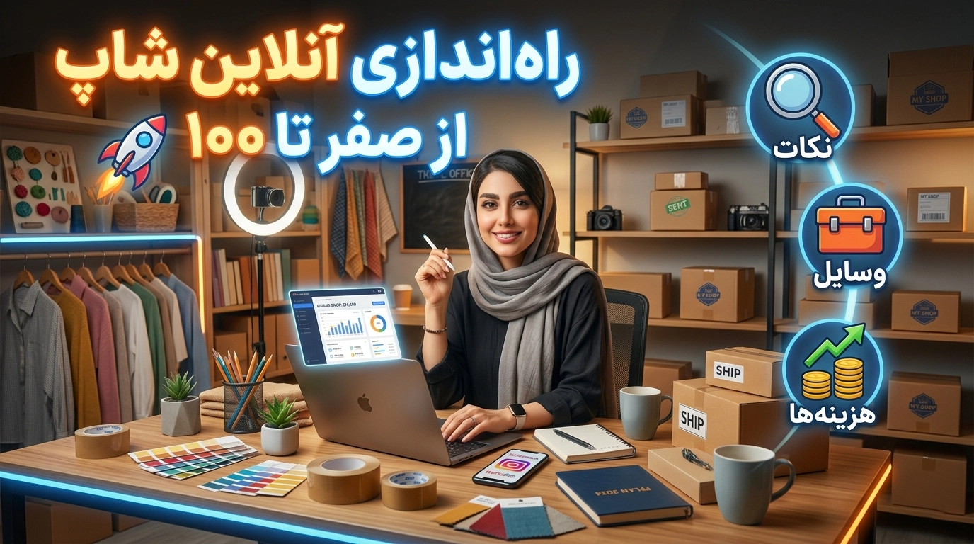 راهنمای جامع راه‌ اندازی آنلاین شاپ از صفر تا صد شامل نکات کلیدی، تجهیزات مورد نیاز و برآورد هزینه‌ها